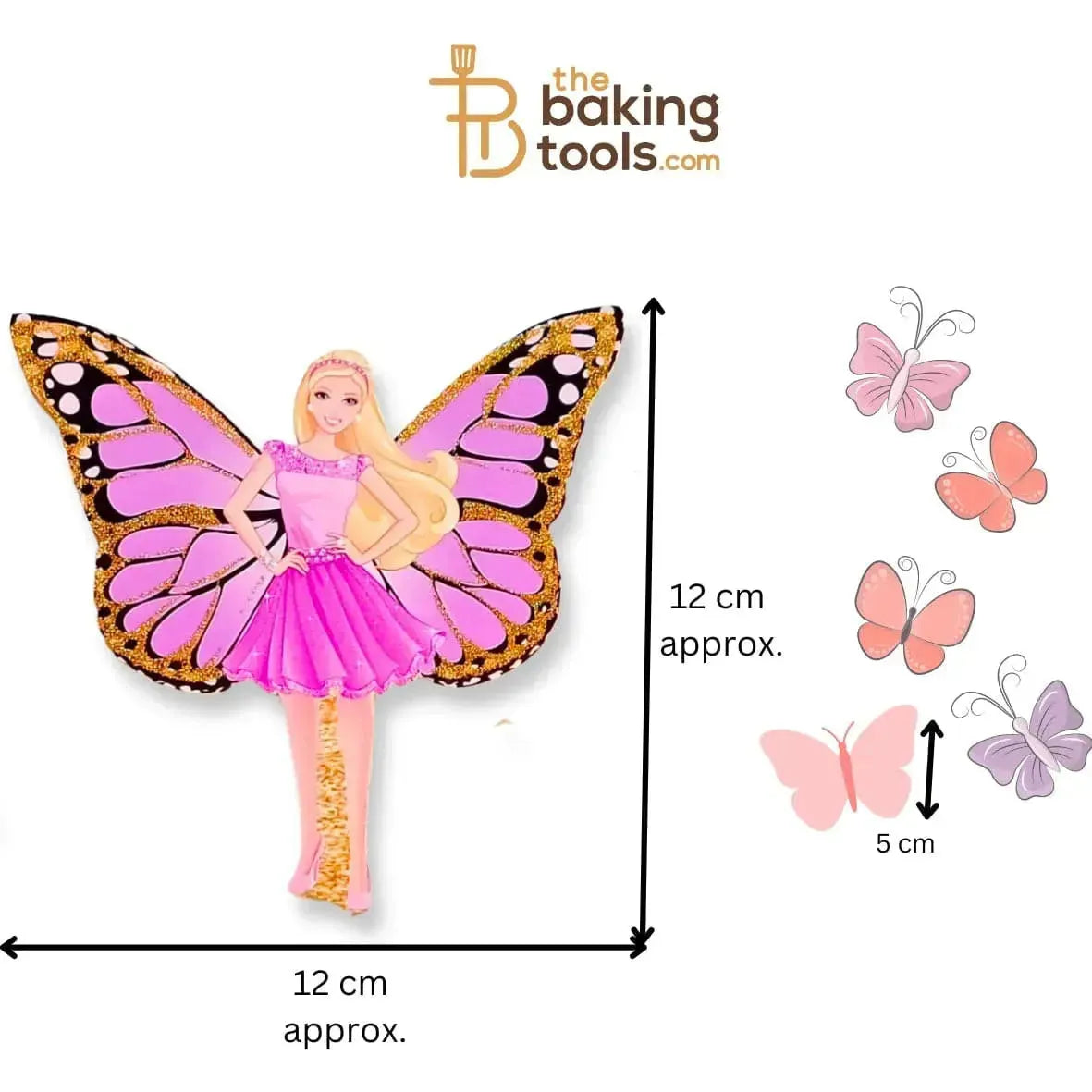 Fairy With Paper Butterflies Cake Topper 002 - thebakingtools.com
