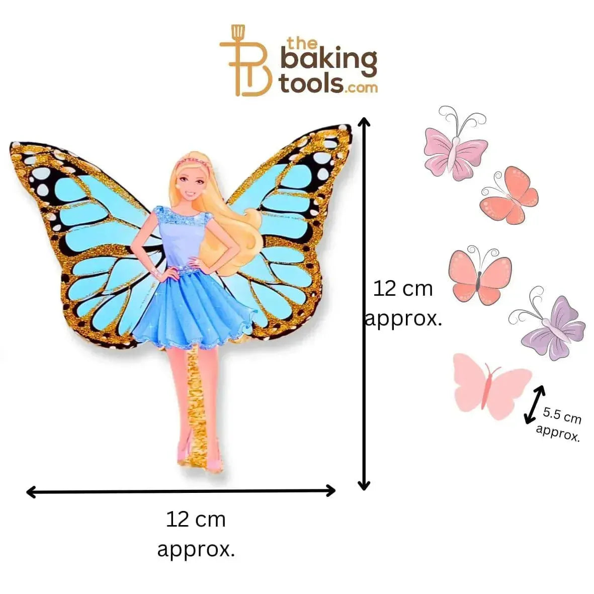 Fairy With Paper Butterflies Cake Topper 003 - thebakingtools.com
