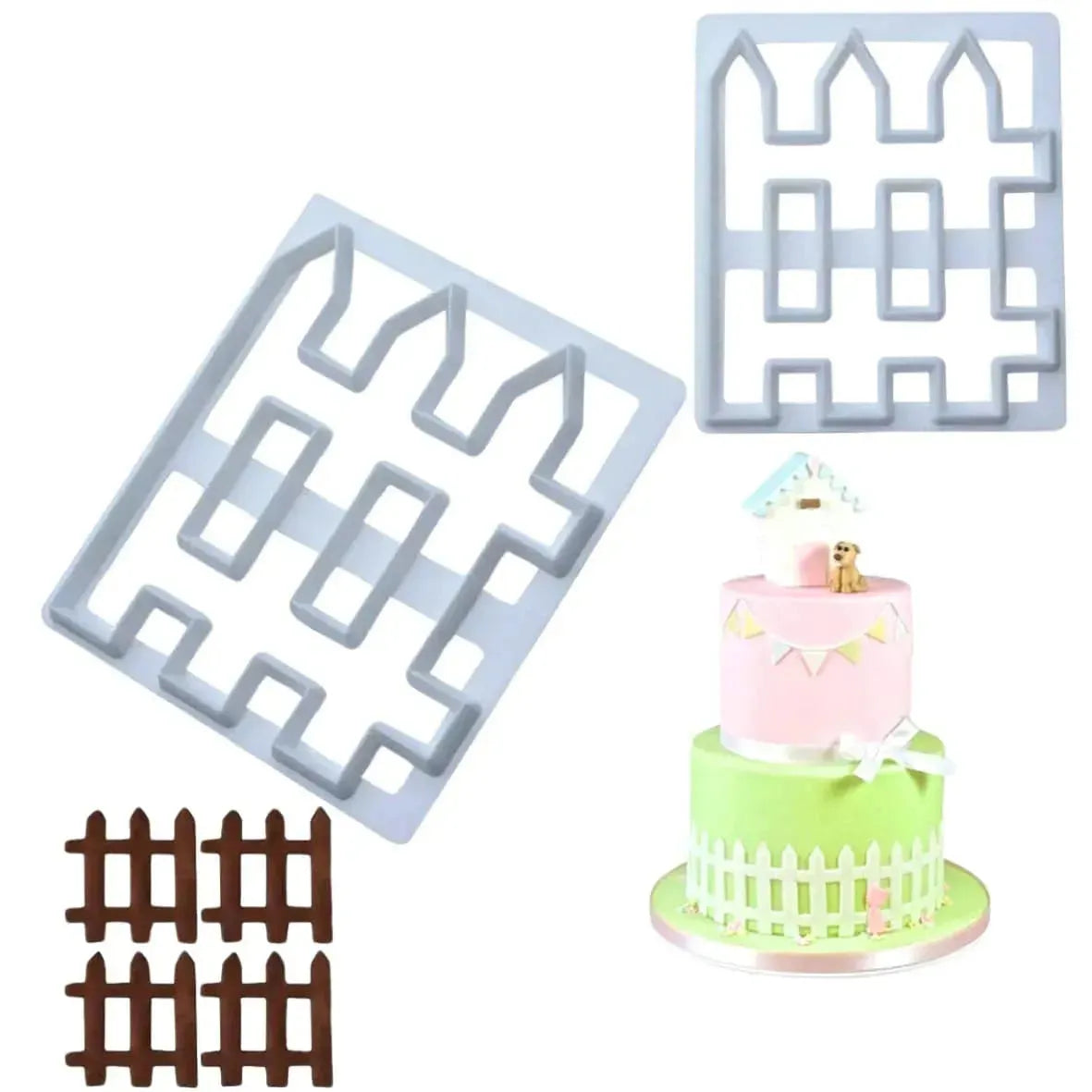 Fence Gate Plunger Cutter Fondant Cookie Biscuit Clay Cutter - thebakingtools.com