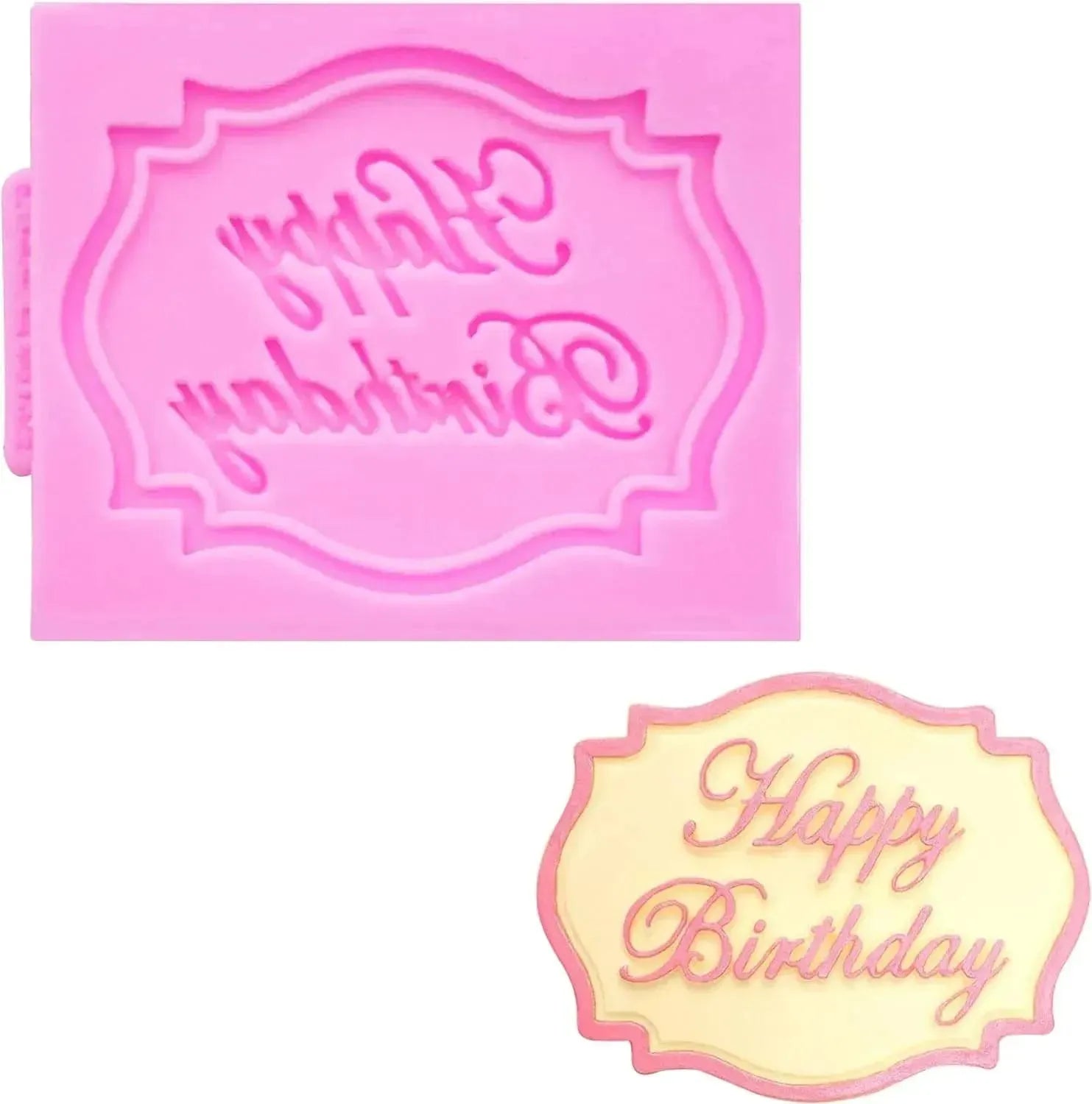 Happy Birthday 1 - Silicone Fondant Gum Paste Mould - thebakingtools.com