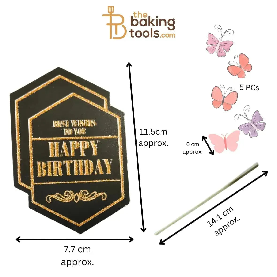 Happy Birthday Paper Cake Topper - 002 - thebakingtools.com