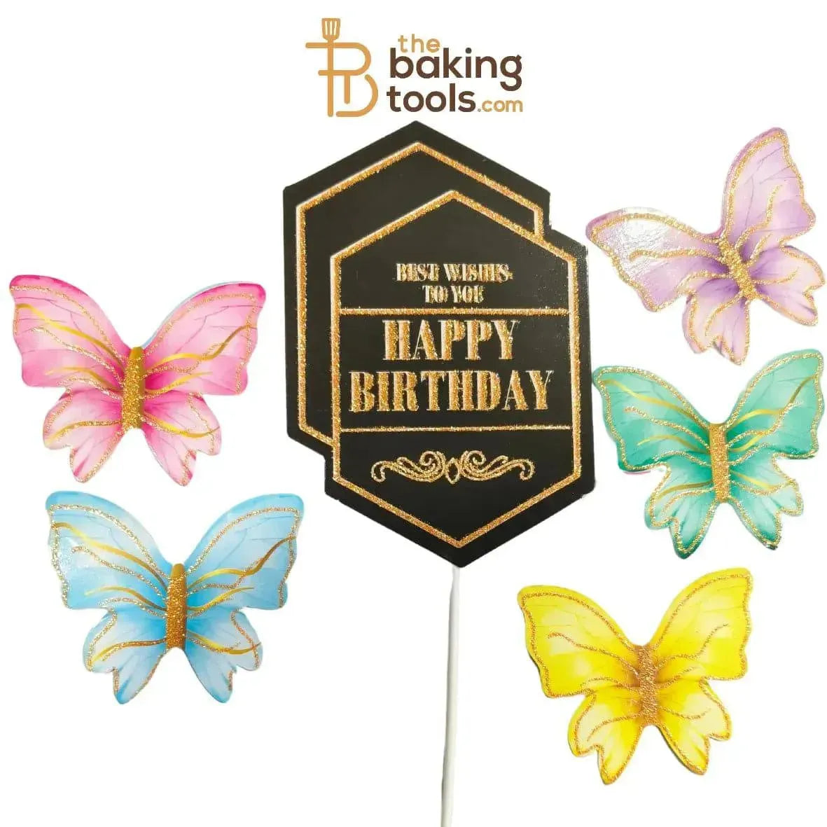 Happy Birthday Paper Cake Topper - 002 - thebakingtools.com