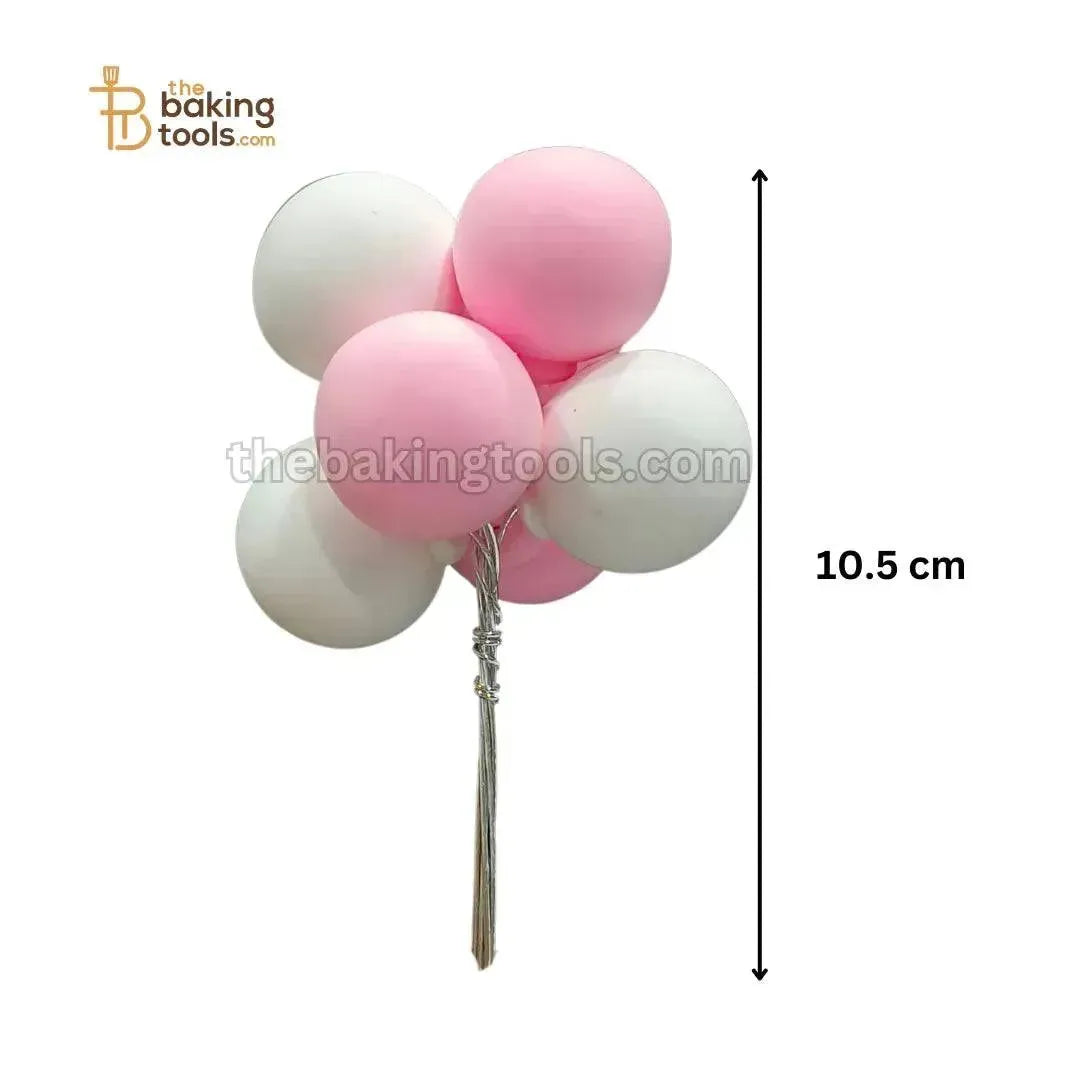 Light Pink And White Balloon Soft Ball Cake Topper - thebakingtools.com