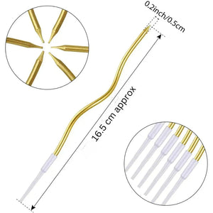 Metallic Golden Twisted Candle - 6 Pcs - thebakingtools.com