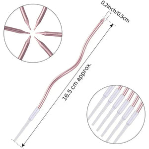 Metallic Rose Pink Twisted Candle - 6 Pcs - thebakingtools.com