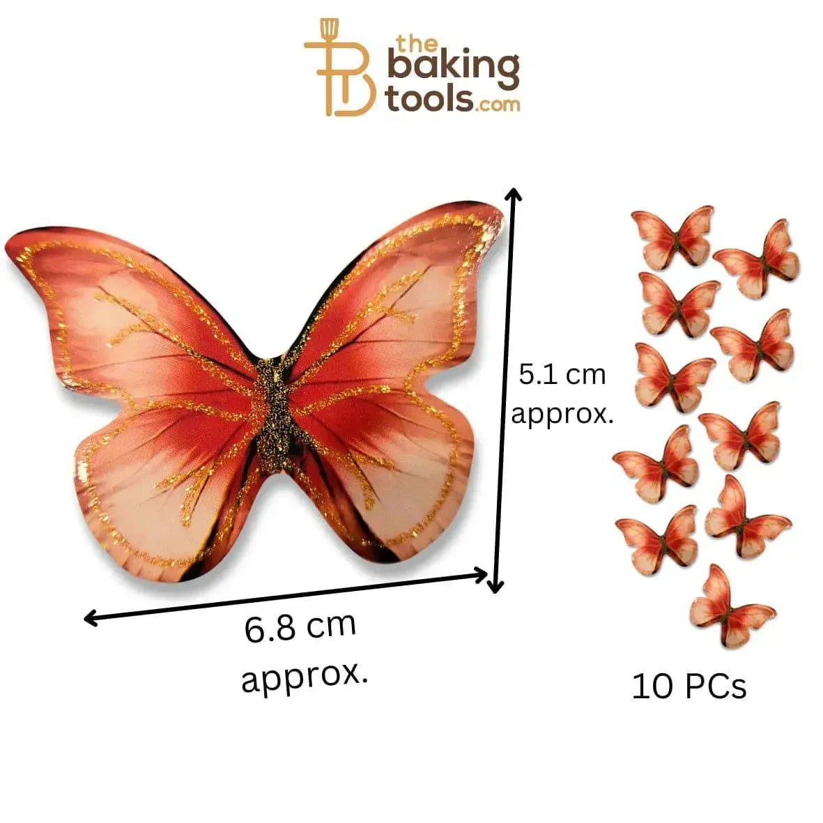 Paper Butterflies Cake Toppers Pack Of 10 - 012 - thebakingtools.com