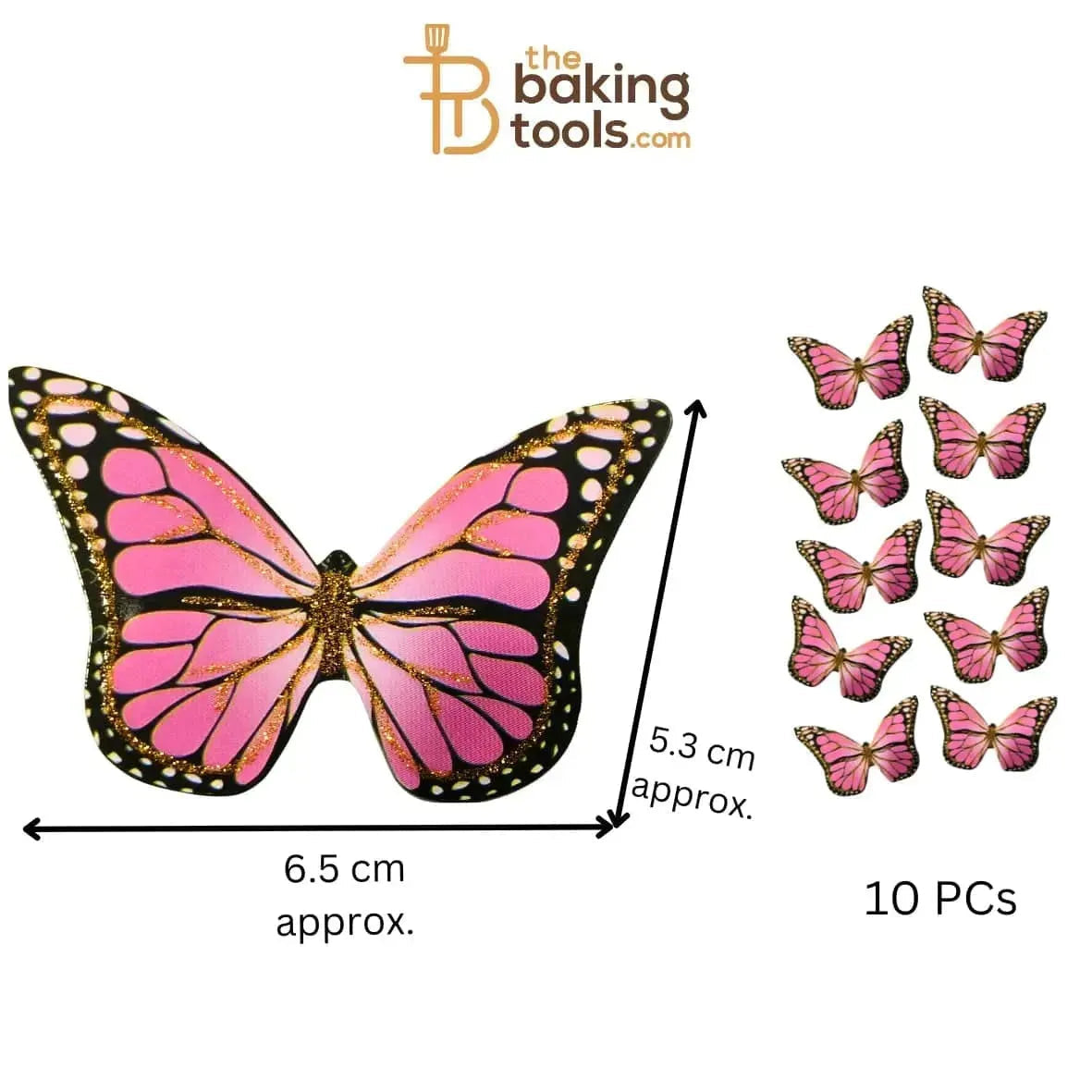 Paper Butterflies Cake Toppers Pack Of 10 - 023 - thebakingtools.com