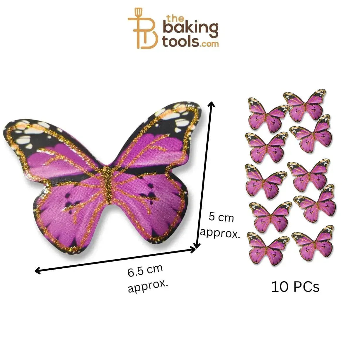 Paper Butterflies Cake Toppers Pack Of 10 - 036 - thebakingtools.com