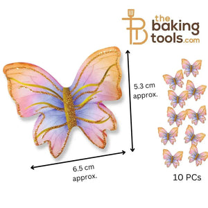Pastel Multicolour Paper Butterfly Cake Topper (Pack Of 10) 005 - thebakingtools.com