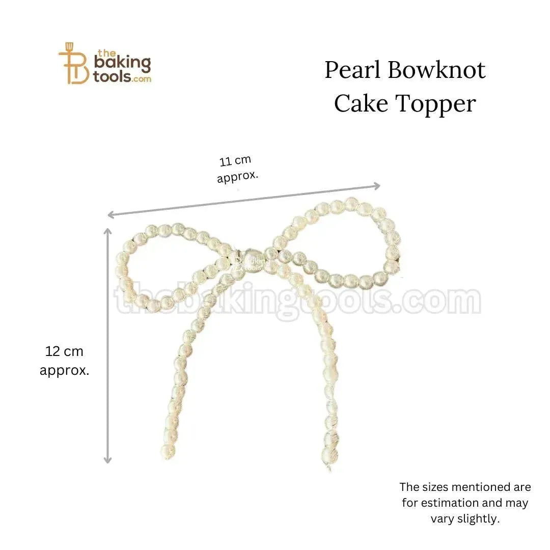 Pearl Bowknot Cake Topper | Coquette Cake Topper Pearl Bow Knot Charm - thebakingtools.com