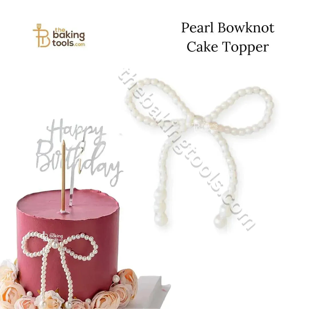 Pearl Bowknot Cake Topper | Coquette Cake Topper Pearl Bow Knot Charm - thebakingtools.com