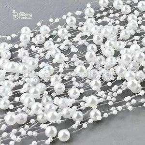 Pearl String Cake Topper - White | Set of 4 Strings - thebakingtools.com