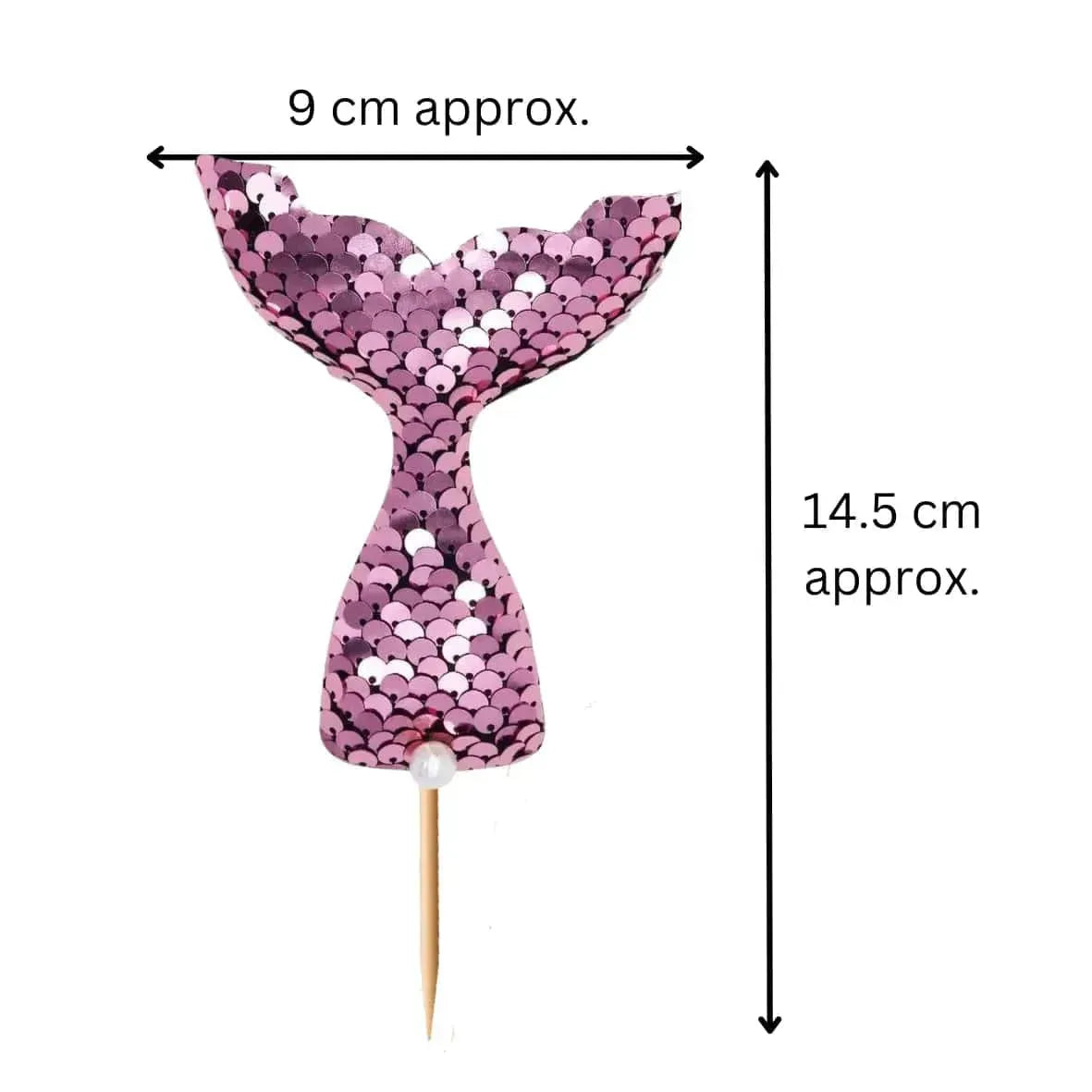 Pink Mermaid Sequin Cake Topper - thebakingtools.com
