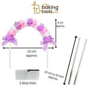 Pom-Pom Arch Cake Topper - Purple | Cake Decoration | Birthday Decor - thebakingtools.com