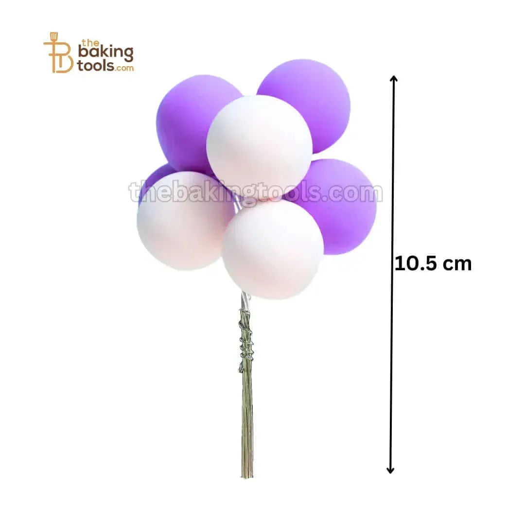 Purple And White Balloon Soft Ball Cake Topper - thebakingtools.com