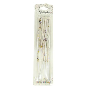 Purple-Golden Glitter Twisted Candle - 6 Pcs - thebakingtools.com