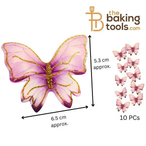 Purple Paper Butterfly Cake Topper (Pack Of 10) 004 - thebakingtools.com