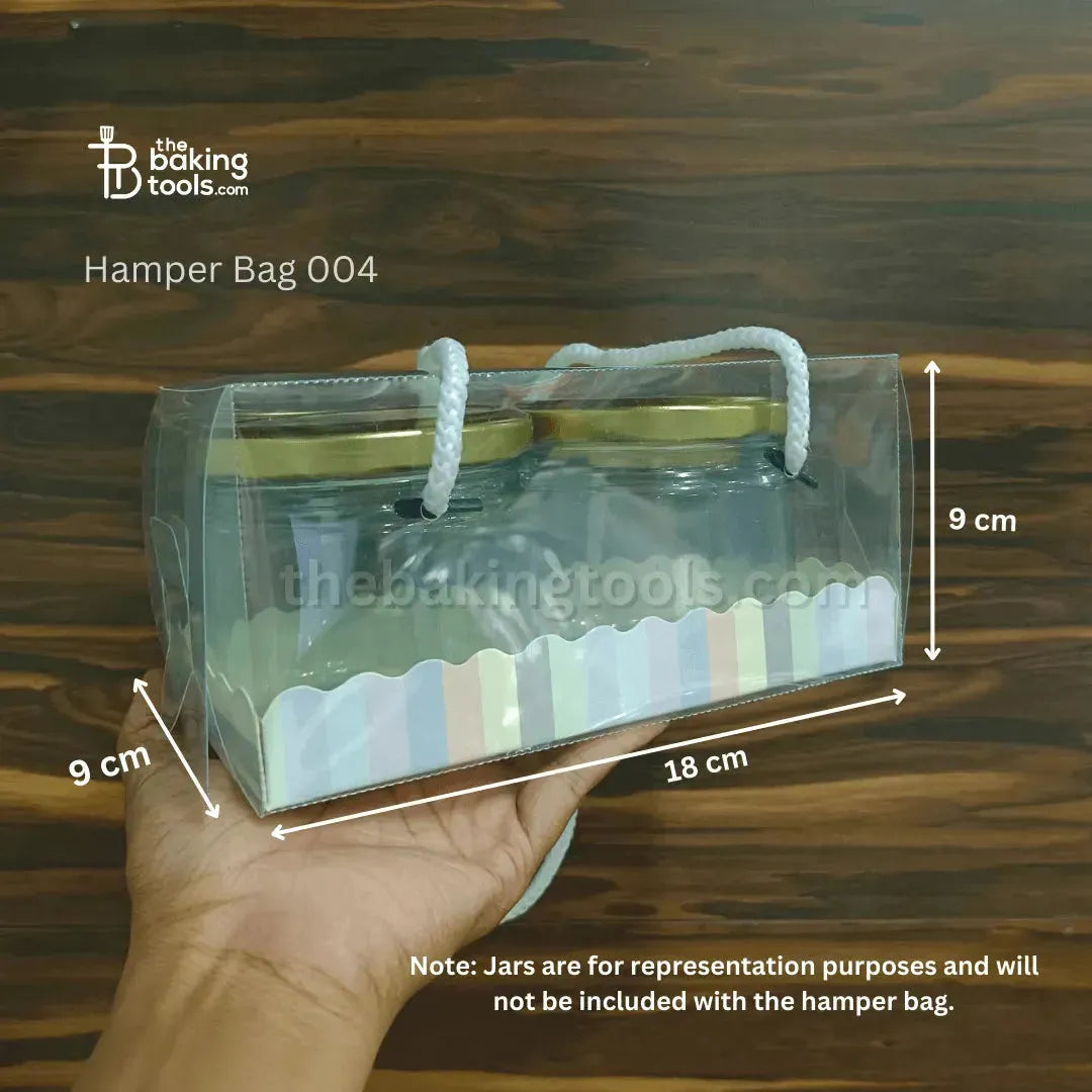 PVC Hamper Bag - 04 | For Chocolates & Cake Jar | Pack of 10 - thebakingtools.com