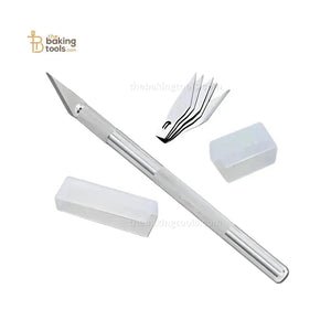 Silver Detail Knife - Crafts Knife Cutter Tool with 5 Blades - thebakingtools.com