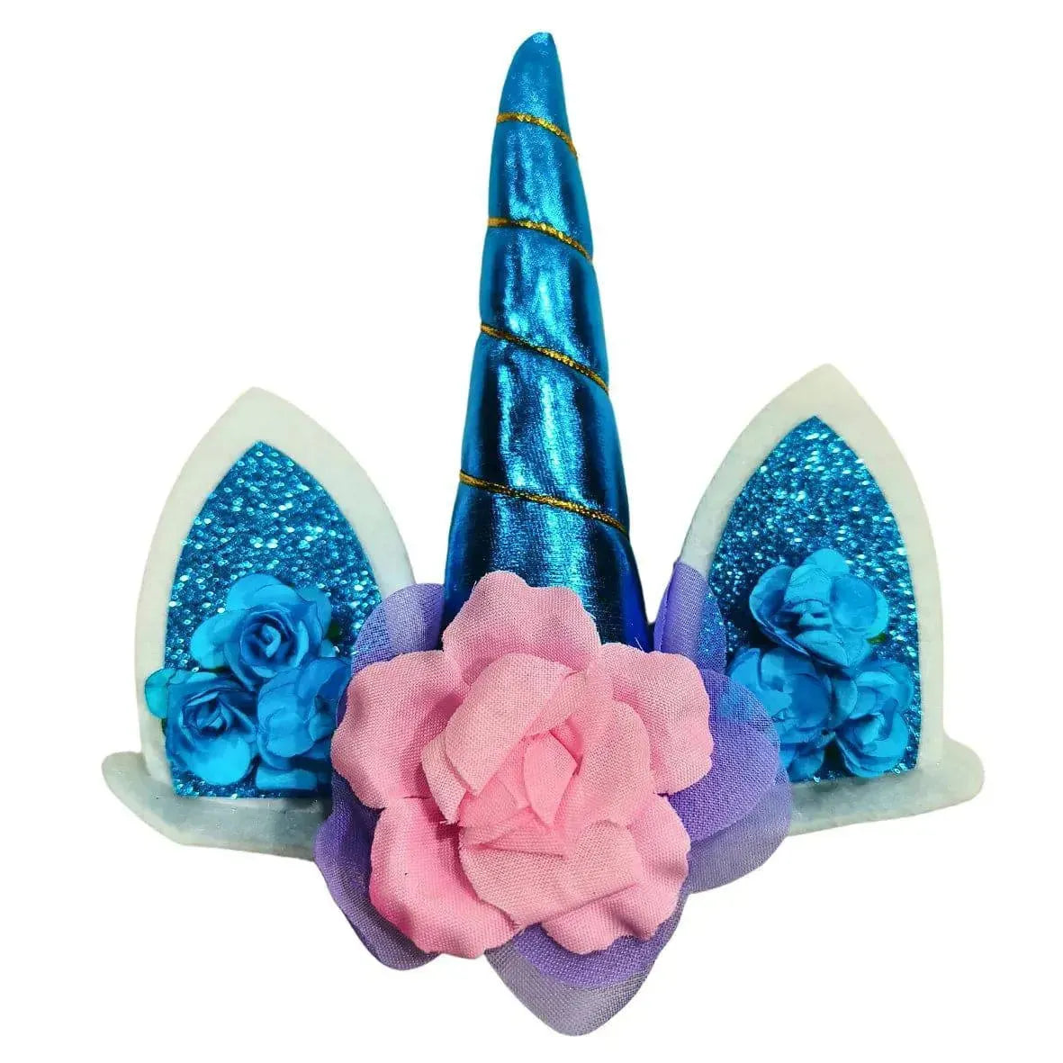 Unicorn Horn Cake Toppers-Blue - thebakingtools.com