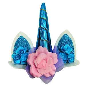 Unicorn Horn Cake Toppers-Blue - thebakingtools.com