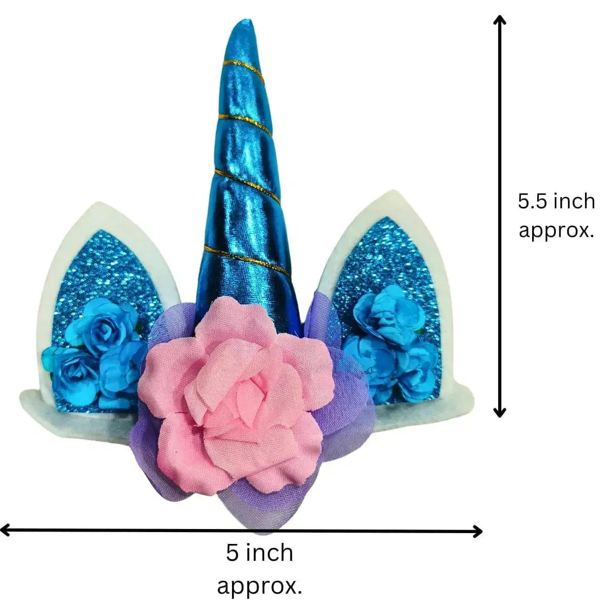 Unicorn Horn Cake Toppers-Blue - thebakingtools.com
