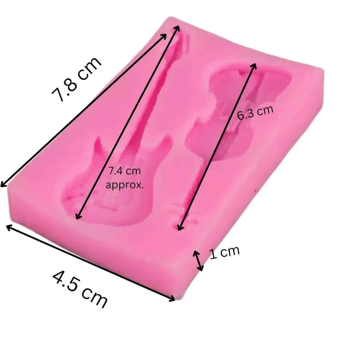 Violin Guitar Musical Instrument Silicone Fondant Gum Paste Mould - thebakingtools.com