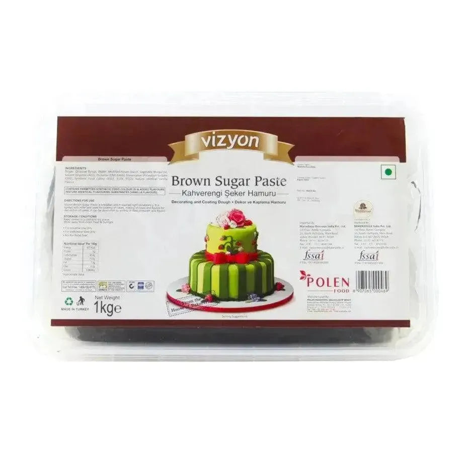 Vizyon Sugar Paste (Fondant) Brown, 1 Kg - thebakingtools.com