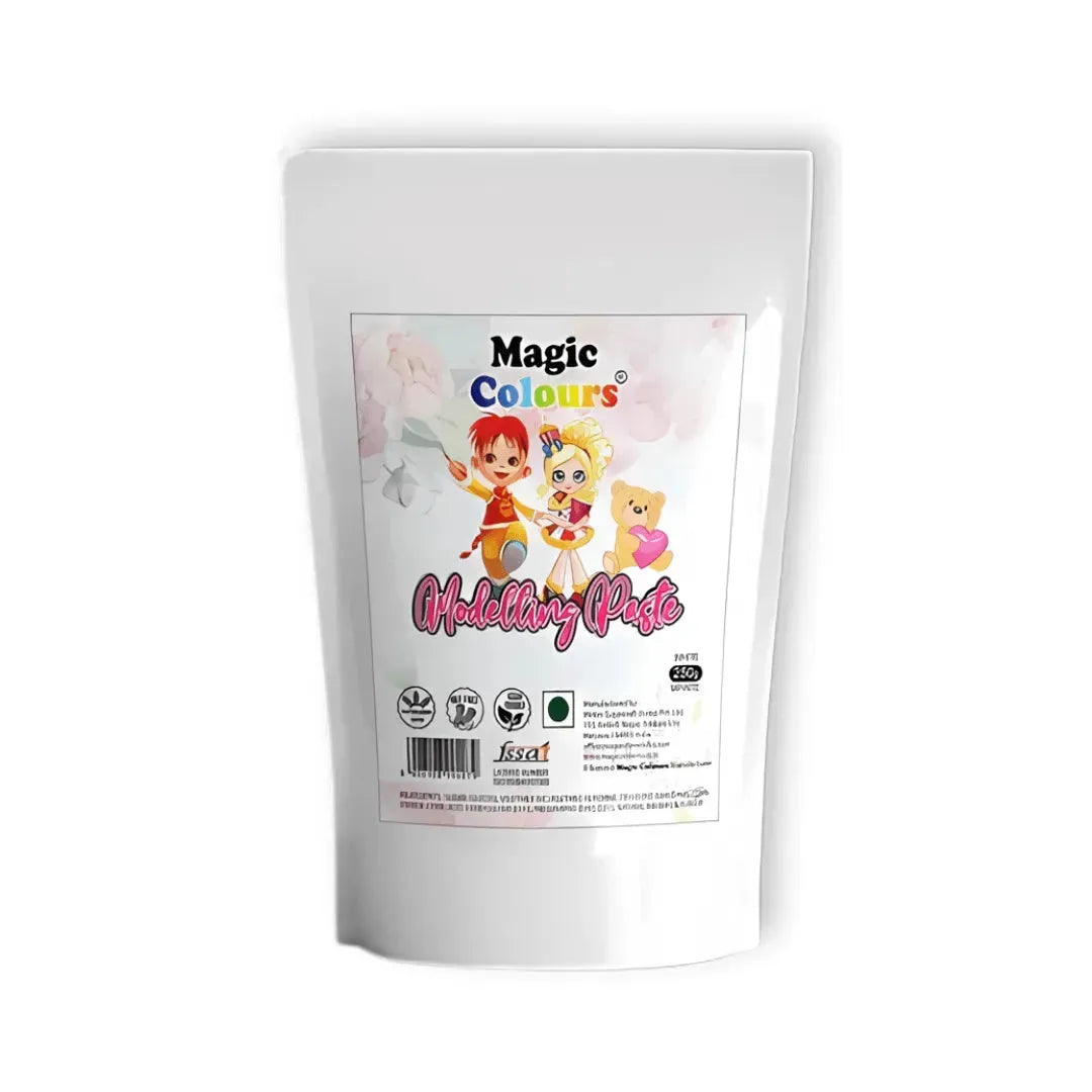 White Colour Modelling Paste For Cakes by Magic Colours 250 Gram - thebakingtools.com