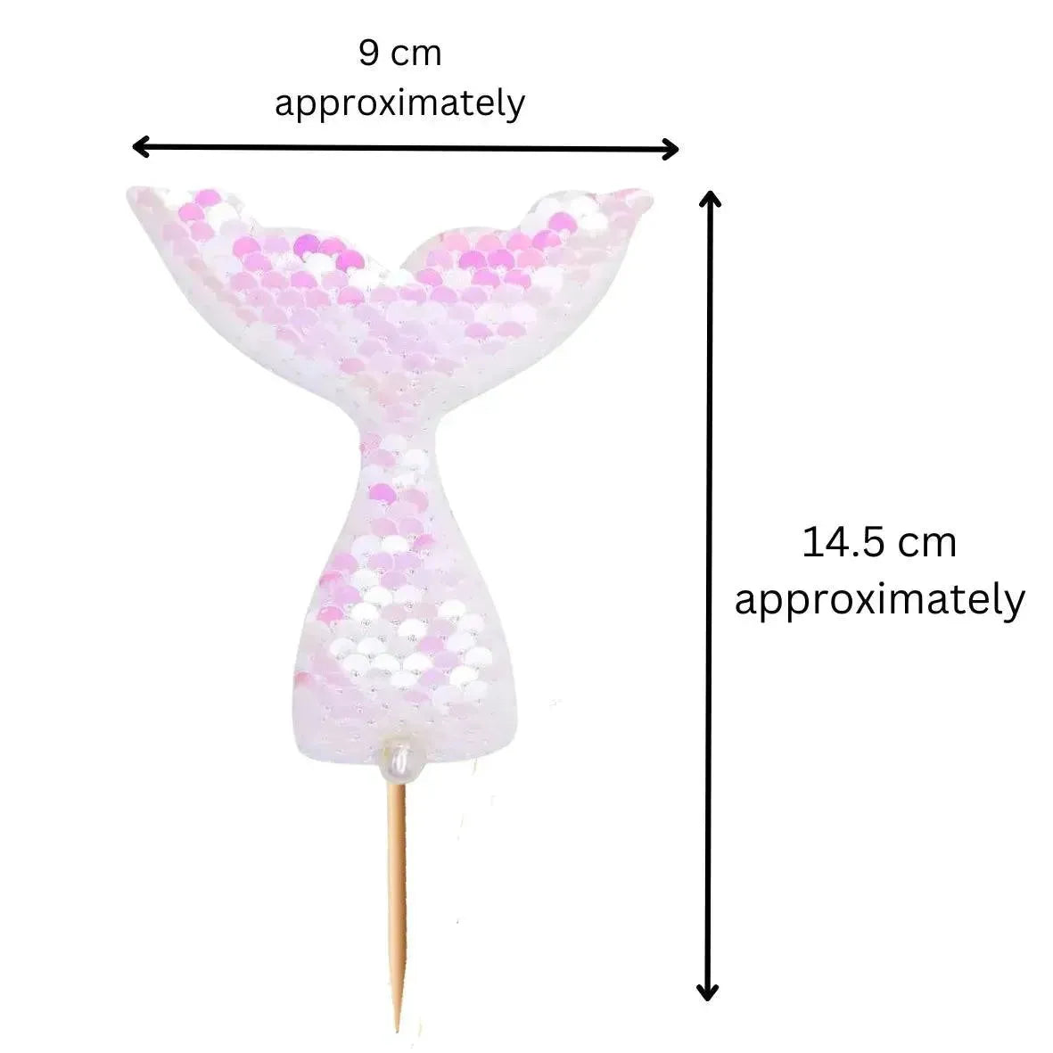 White Mermaid Sequin Cake Topper - thebakingtools.com