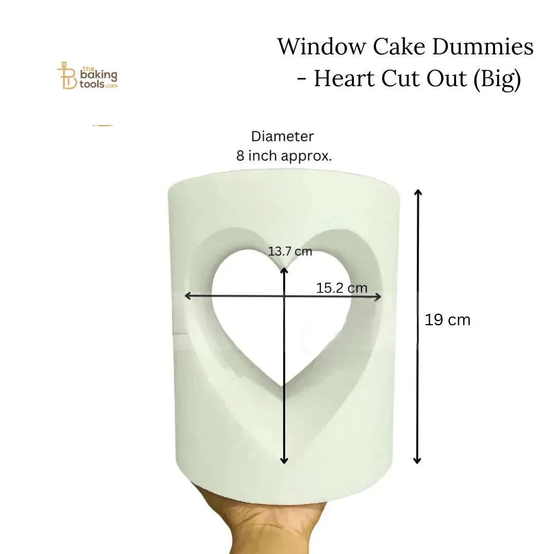 Window Cake Dummies - Heart Shaped Cut Out (Big) (NO DAMAGE CLAIMS) - (NO COD) - thebakingtools.com