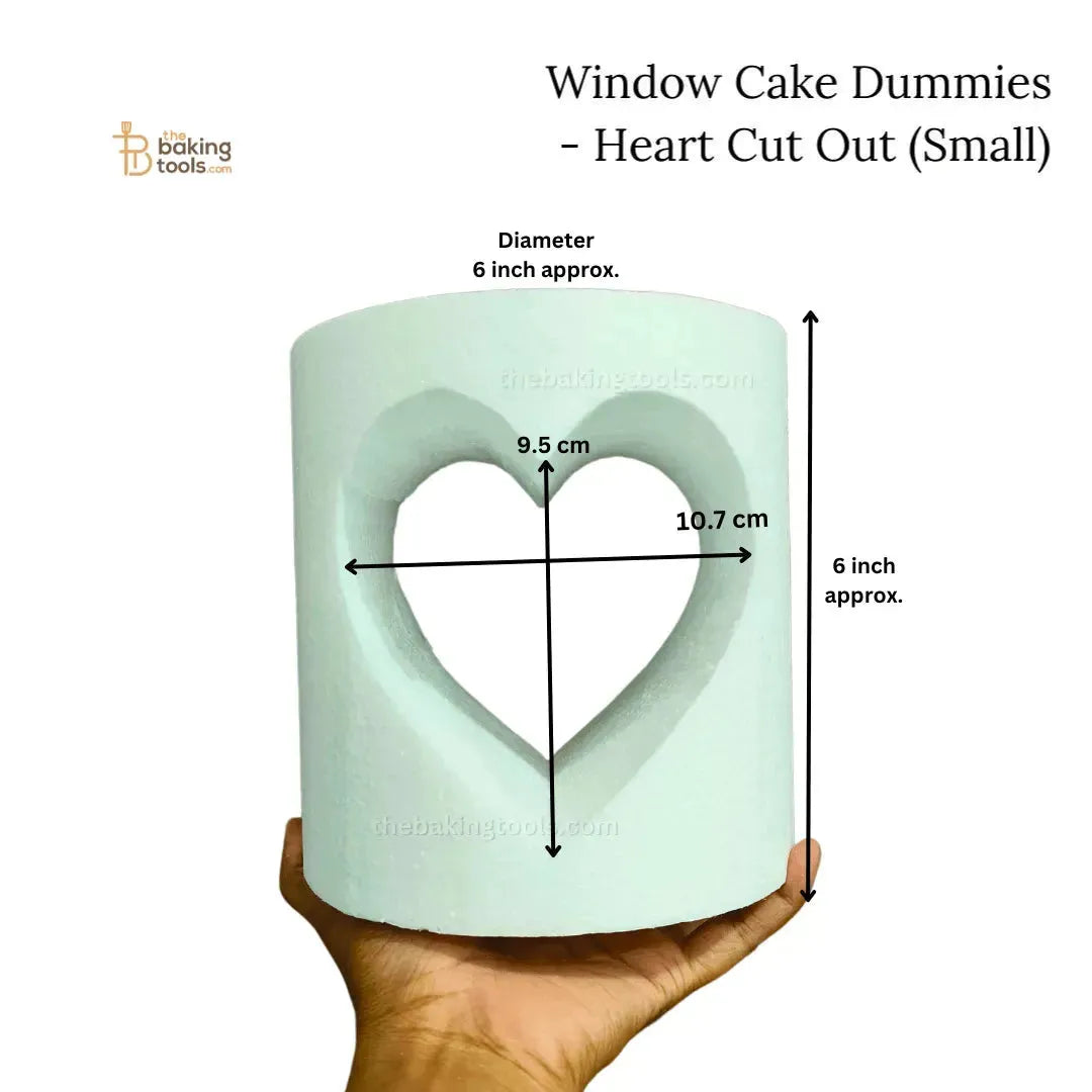 Window Cake Dummies - Heart Shaped Cut Out (Small) (NO DAMAGE CLAIMS) - (NO COD) - thebakingtools.com