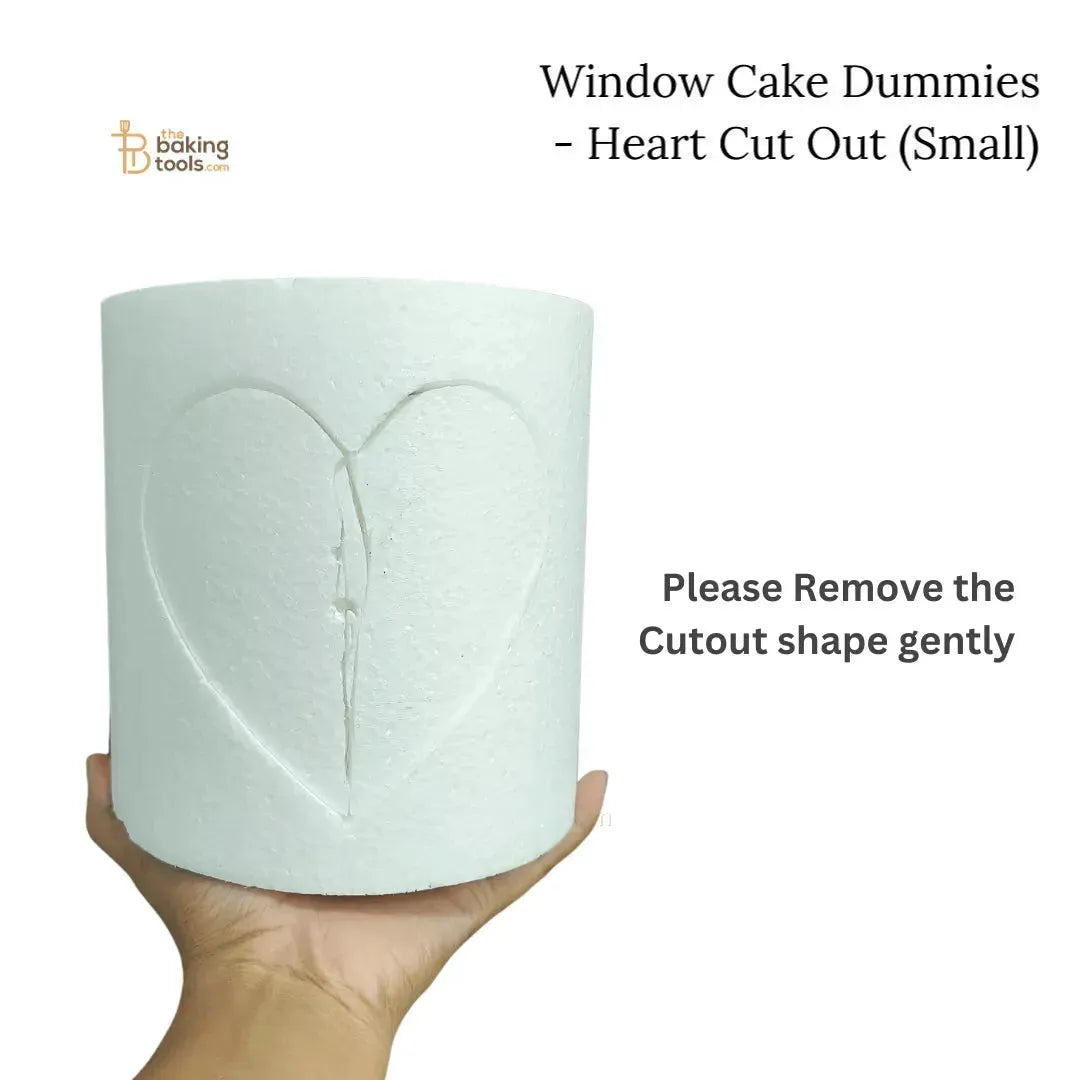Window Cake Dummies - Heart Shaped Cut Out (Small) (NO DAMAGE CLAIMS) - (NO COD) - thebakingtools.com