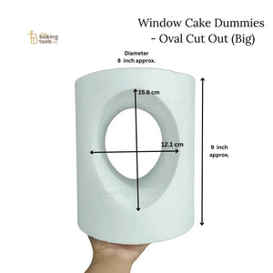 Window Cake Dummies - Oval Cut Out (Big) (NO DAMAGE CLAIMS) - (NO COD) - thebakingtools.com