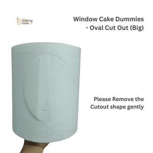 Window Cake Dummies - Oval Cut Out (Big) (NO DAMAGE CLAIMS) - (NO COD) - thebakingtools.com