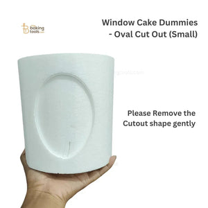 Window Cake Dummies - Oval Cut Out (Small) (NO DAMAGE CLAIMS) - (NO COD) - thebakingtools.com