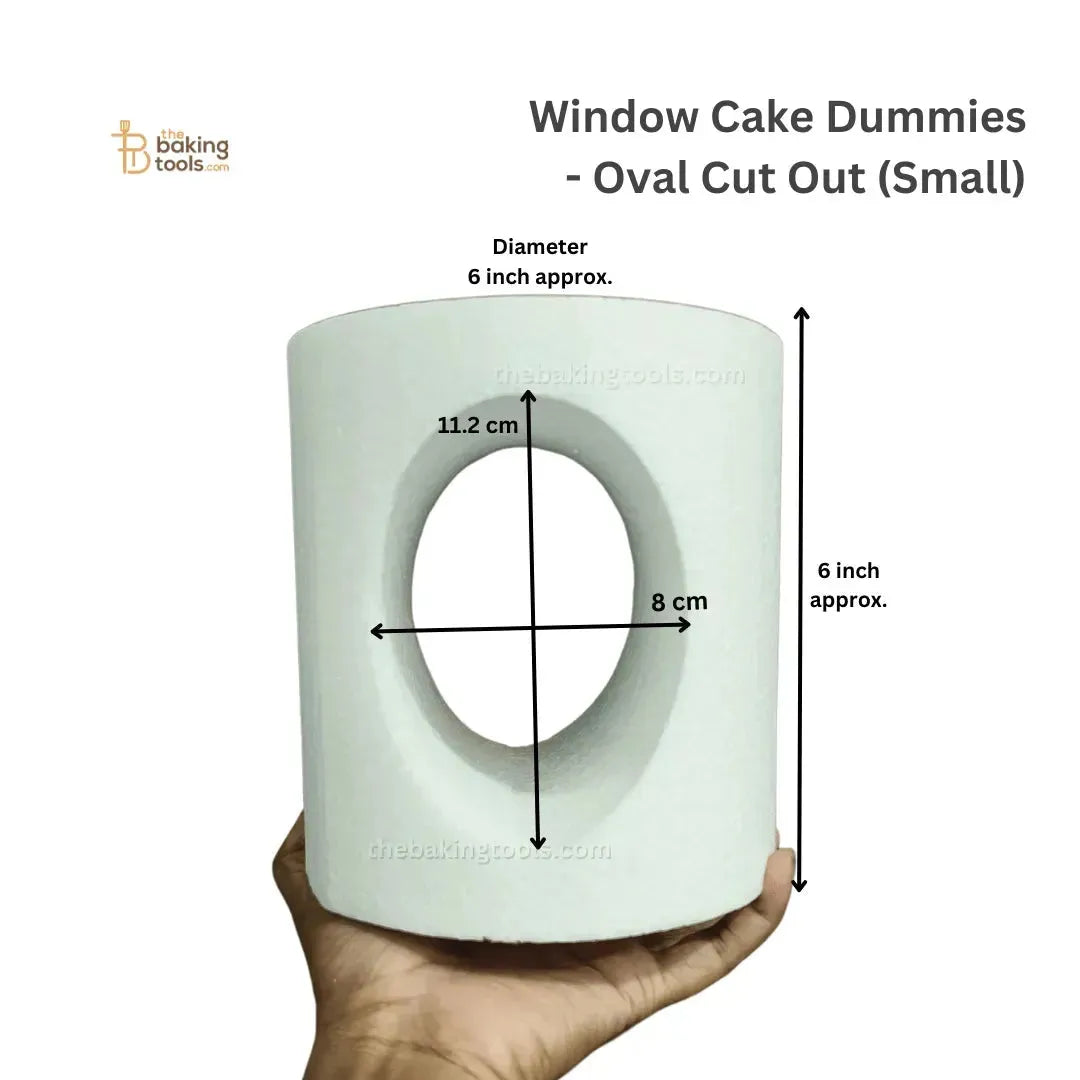 Window Cake Dummies - Oval Cut Out (Small) (NO DAMAGE CLAIMS) - (NO COD) - thebakingtools.com