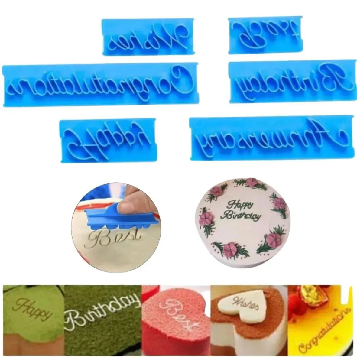 Wishes and Blessings Cookie Stamp Fondant Cutter Mould - thebakingtools.com
