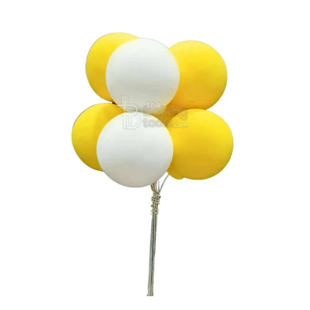 Yellow And White Balloon Soft Ball Cake Topper - thebakingtools.com