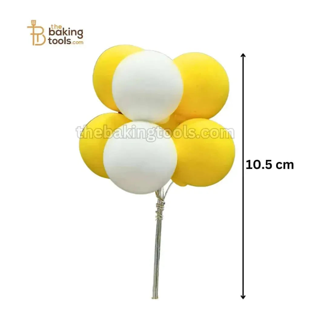 Yellow And White Balloon Soft Ball Cake Topper - thebakingtools.com
