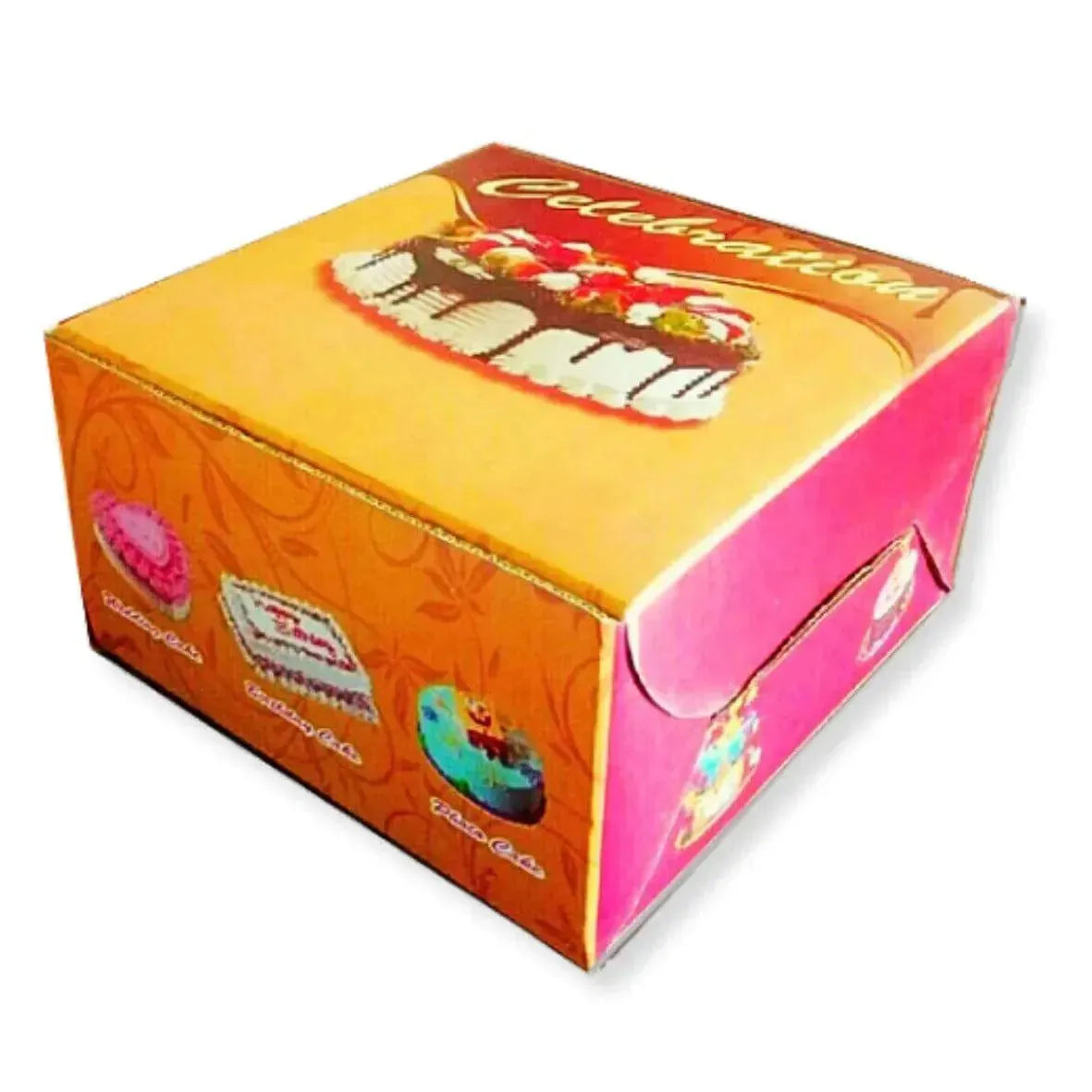 Printed Cake Box Corrugated 1kg [10x10x5] Pack of 10 (NO COD) - thebakingtools.com