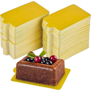 Rectangle Pastry Base (Pack of 100) | For Pastries, Mini Cake, Desserts - thebakingtools.com